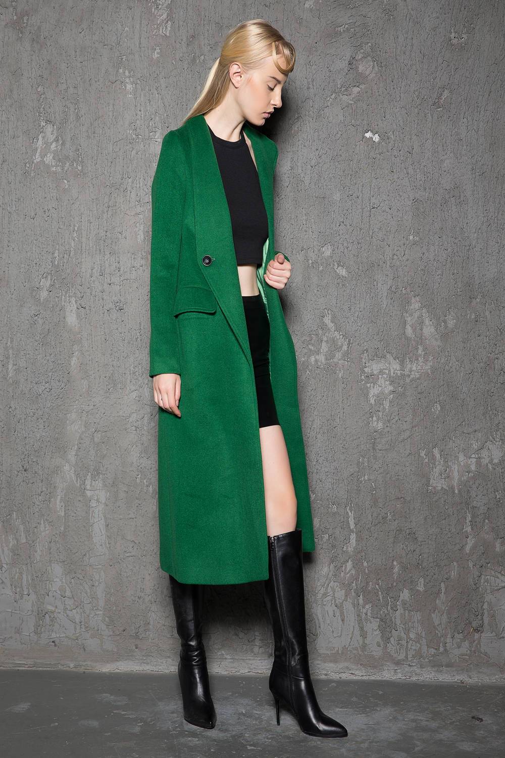 Green wool coat, Wool Coat, coat, jacket, Emerald green coat, maxi coat, Winter Coat, vintage coat, trench coat, winter coat green C715