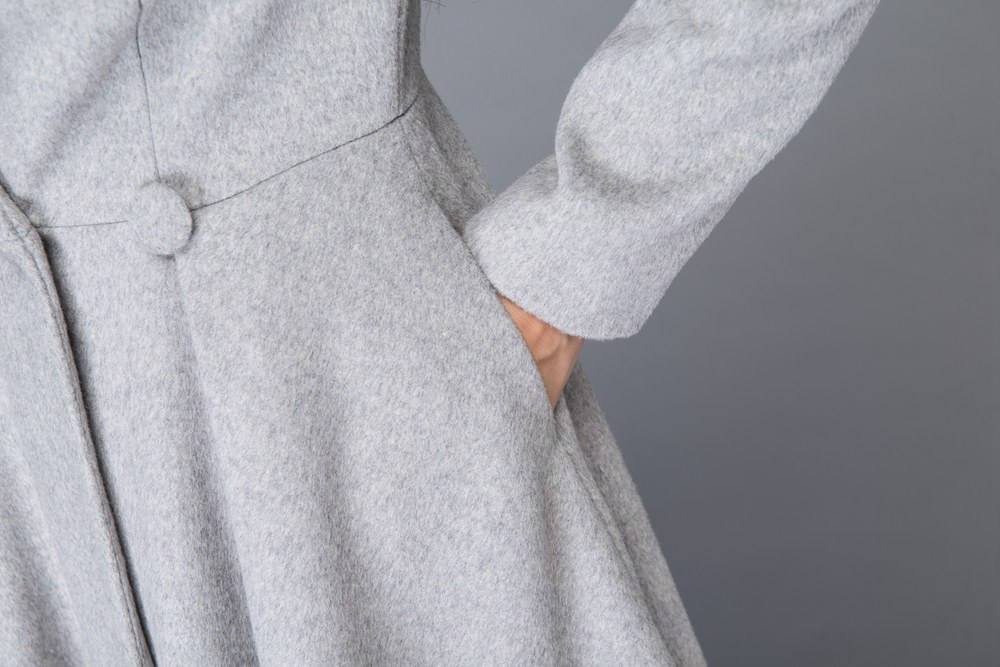 Vintage inspired long wool princess coat C4400