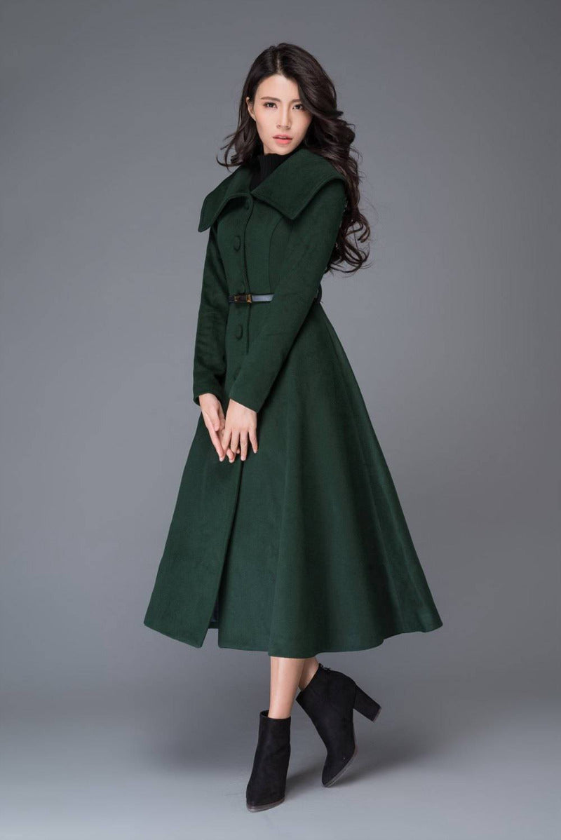 Vintage Inspired Swing Wool Coat C998#