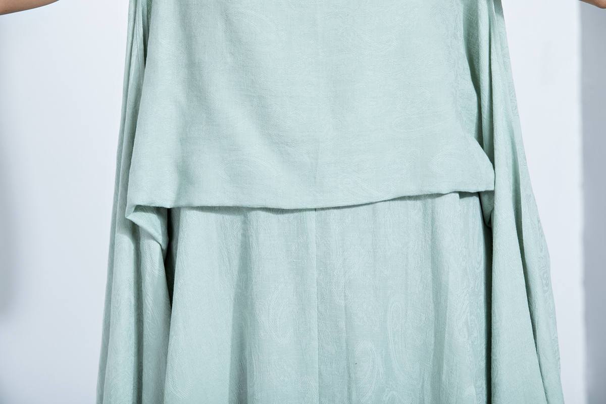 Midi Cotton Dress, womens dresses, green dress, Casual Dress, Printed Dress, Short Sleeve Dress, loose dress, Summer Dress C1129