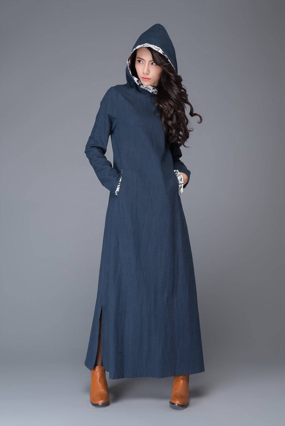 Blue Linen dress, maxi dress, linen dress, womens dresses, causal dres YLISTYLE Blue Linen dress, maxi dress, linen dress, womens dresses, causal dres YLISTYLE