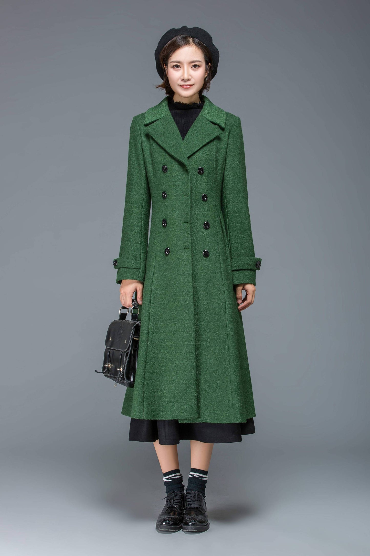 Wool coat, long coat, winter coat, womens coat, winter coat women, princess coat, classic coat, green coat, double breasted coat C1171