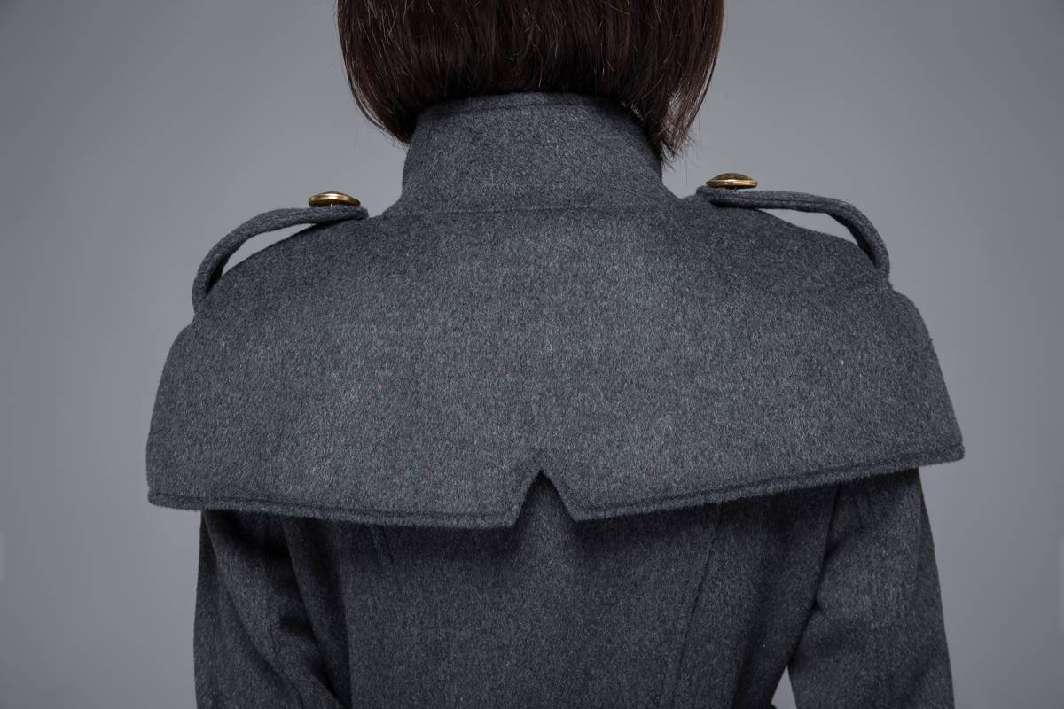 Gray coat, womens coat, wool coat, winter coat, long coat, gray wool coat, womens wool coat, double breasted coat, coat with pockets C1220