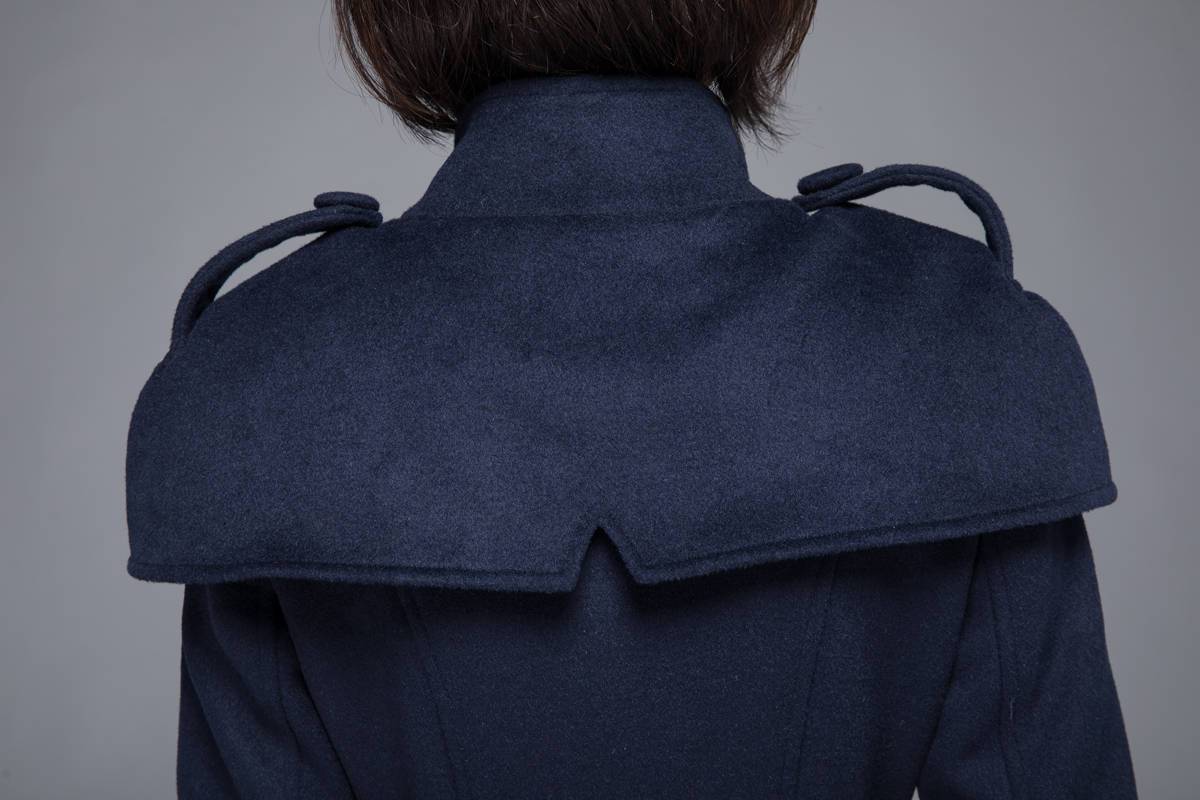 long trench coat, wool coat, midi coat, womens coat, winter coat, Asymmetrical coat, swing coat, long wool coat, vintage long coat c1221
