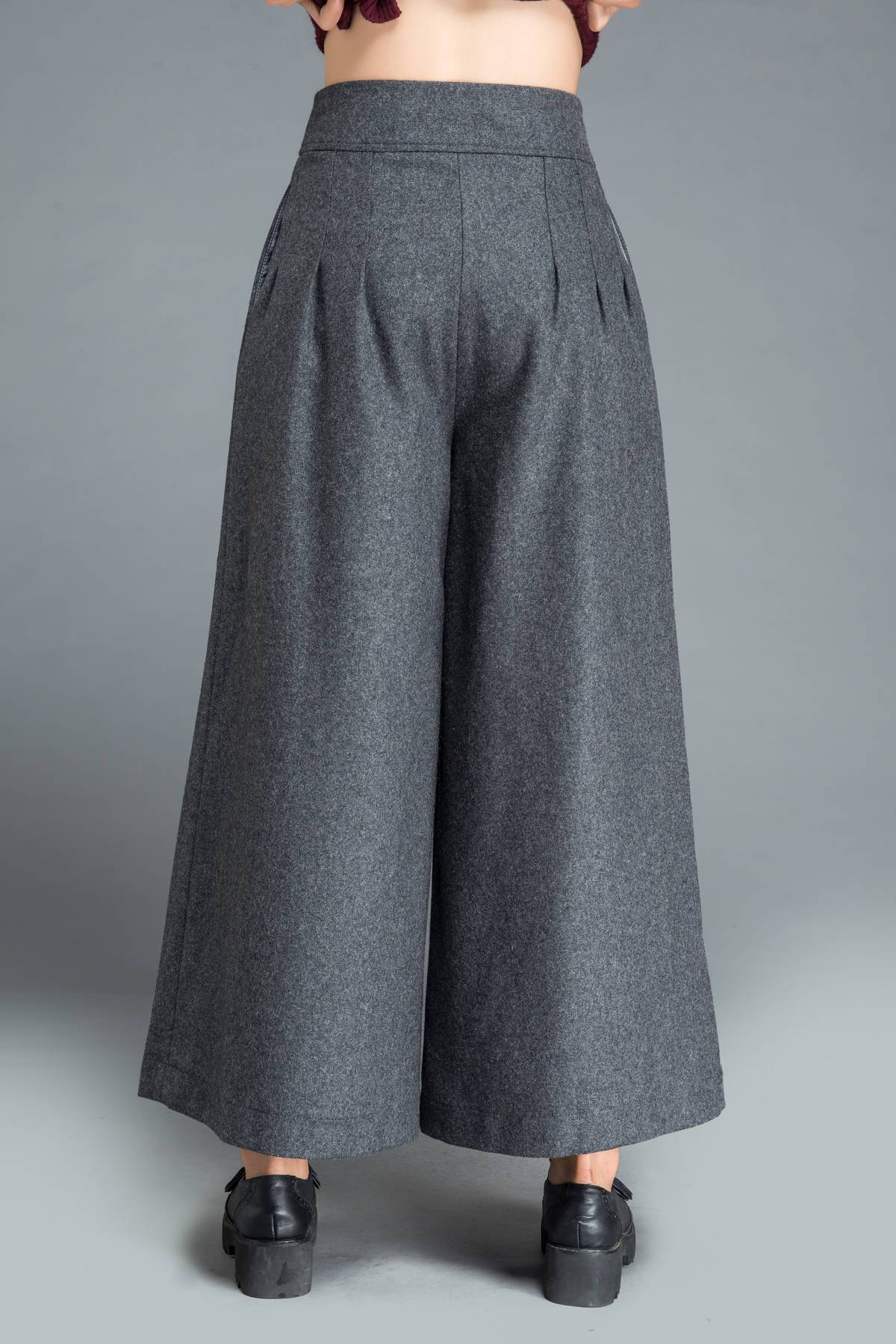 Wool Wide leg pants C1207