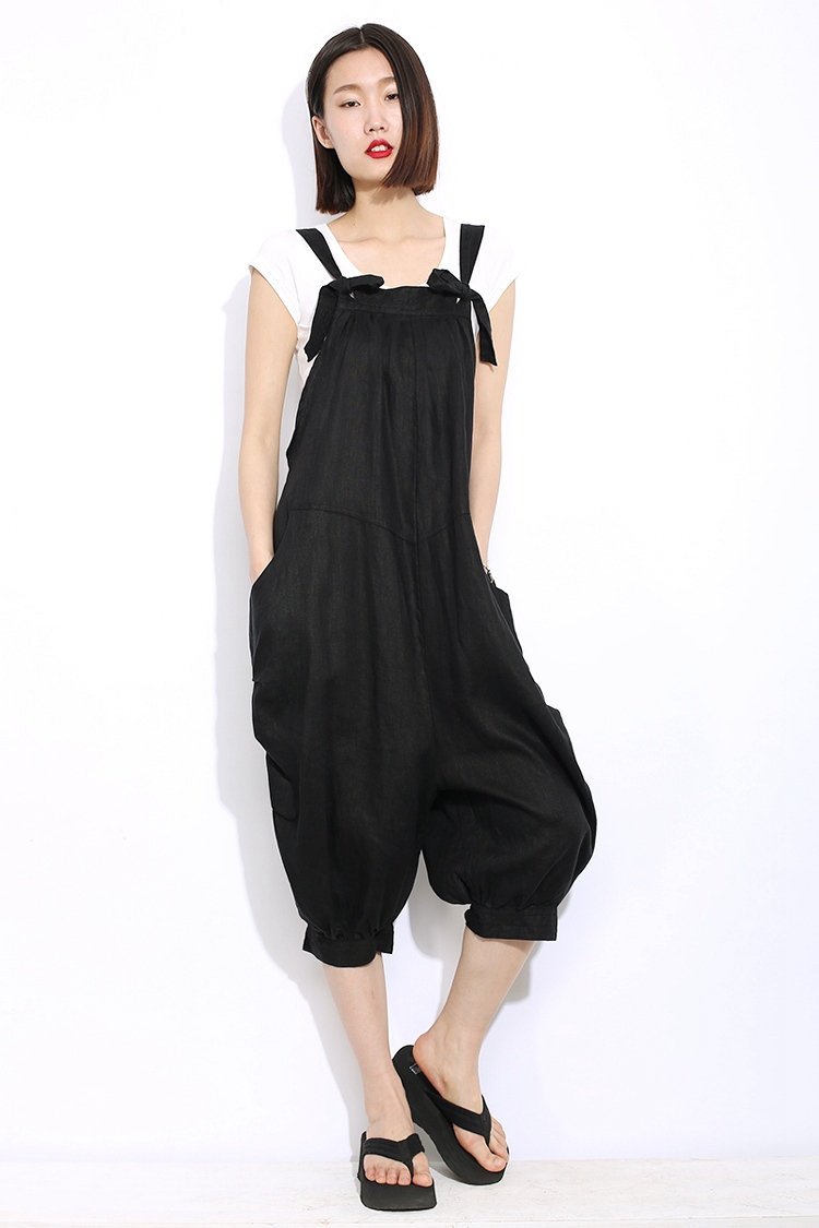 Womens Jumpsuit, linen Jumpsuit, linen pants, harem pants, boho pants, harem pants women, summer pants, black pants, womens linen pants C308
