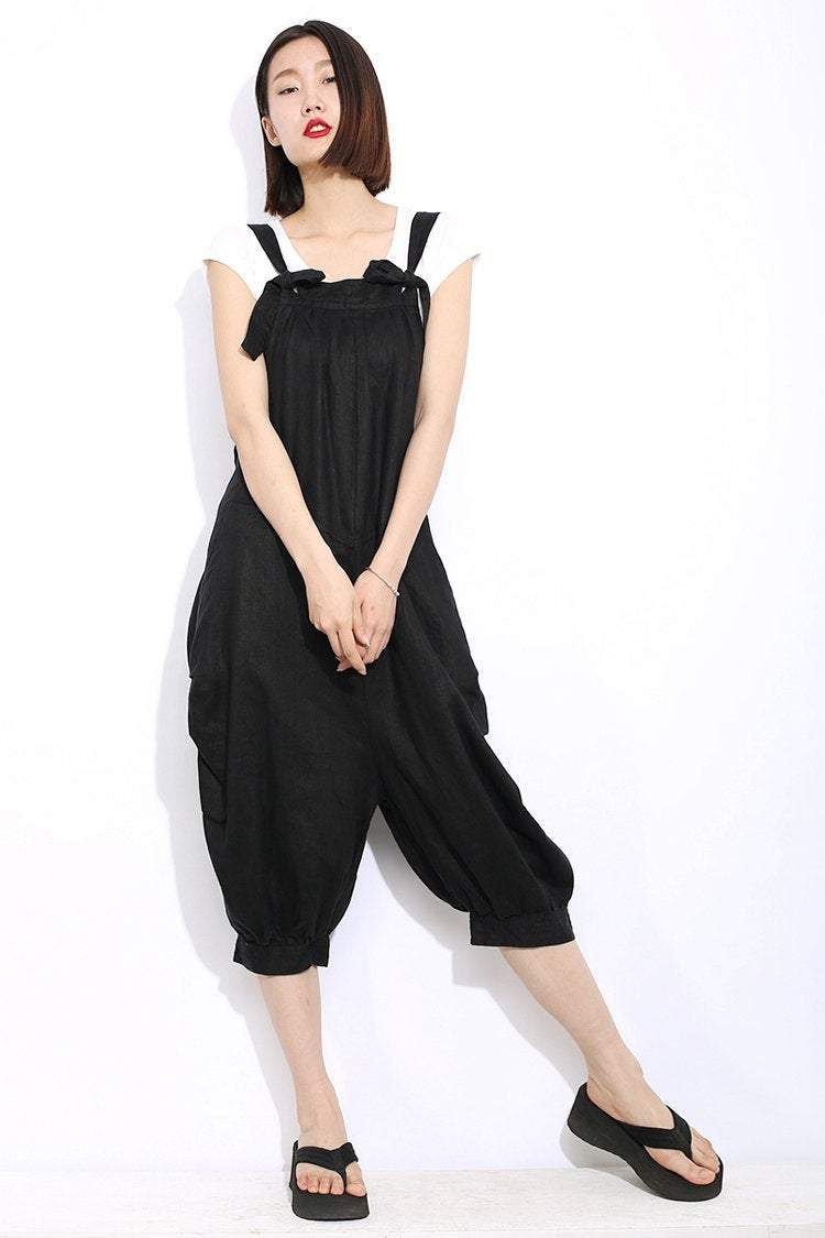 Womens Jumpsuit, linen Jumpsuit, linen pants, harem pants, boho pants, harem pants women, summer pants, black pants, womens linen pants C308