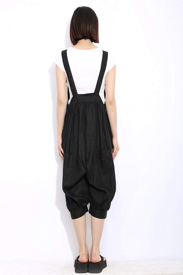 Womens Jumpsuit, linen Jumpsuit, linen pants, harem pants, boho pants, harem pants women, summer pants, black pants, womens linen pants C308