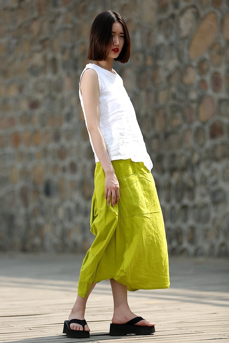 Linen blouse, white linen blouse, linen top, loose linen blouse, sleeveless linen top, summer blouse, summer linen top, women blouse CF118