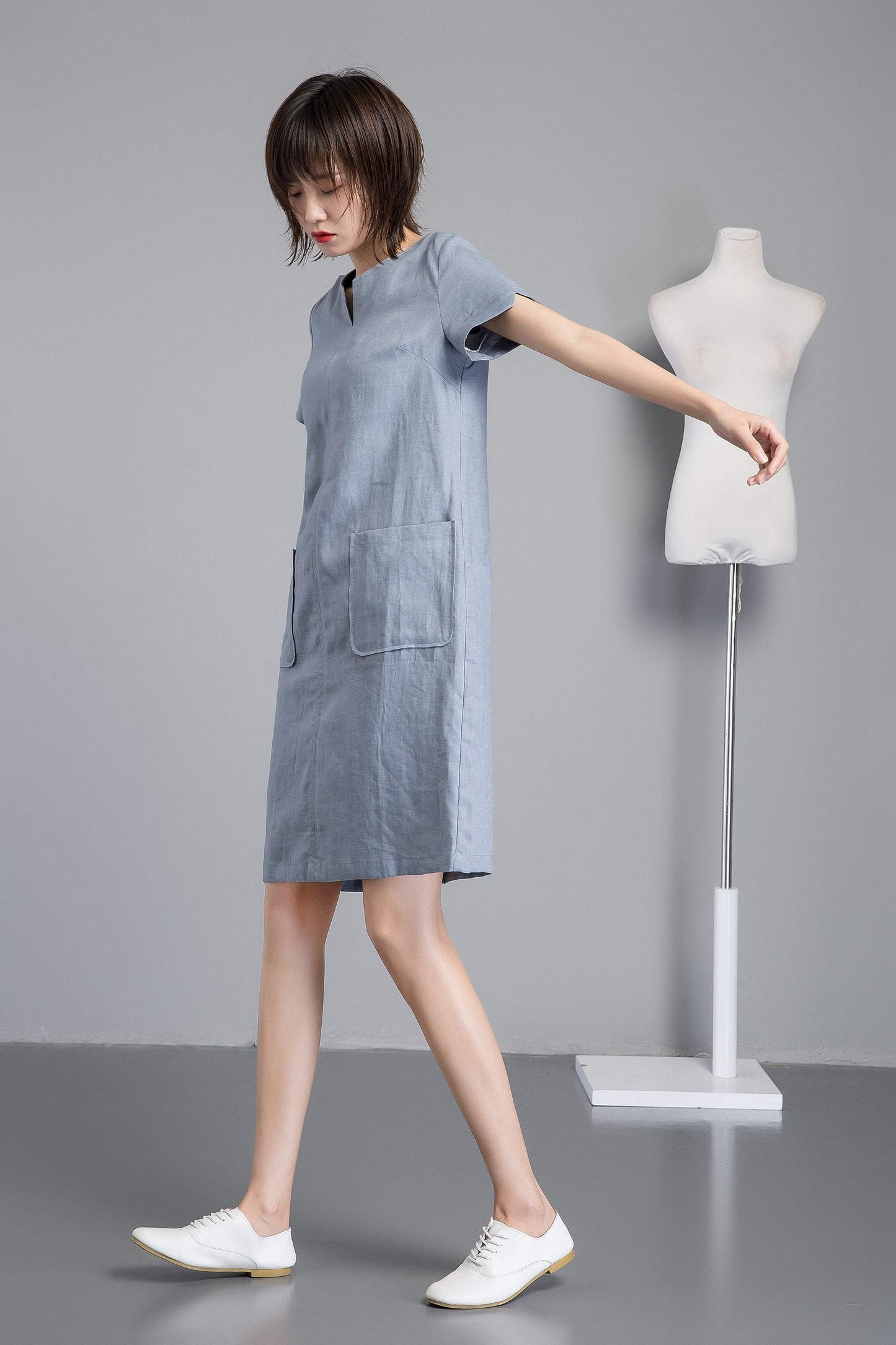 Shift dress, Linen simple dress, Basic linen dress, Loose linen dress, Washed linen dress, Linen tunic, womens dresses C1258