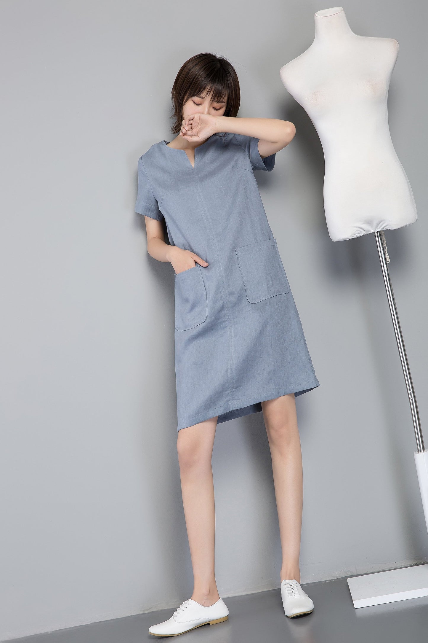 Shift dress, Linen simple dress, Basic linen dress, Loose linen dress, Washed linen dress, Linen tunic, womens dresses C1258