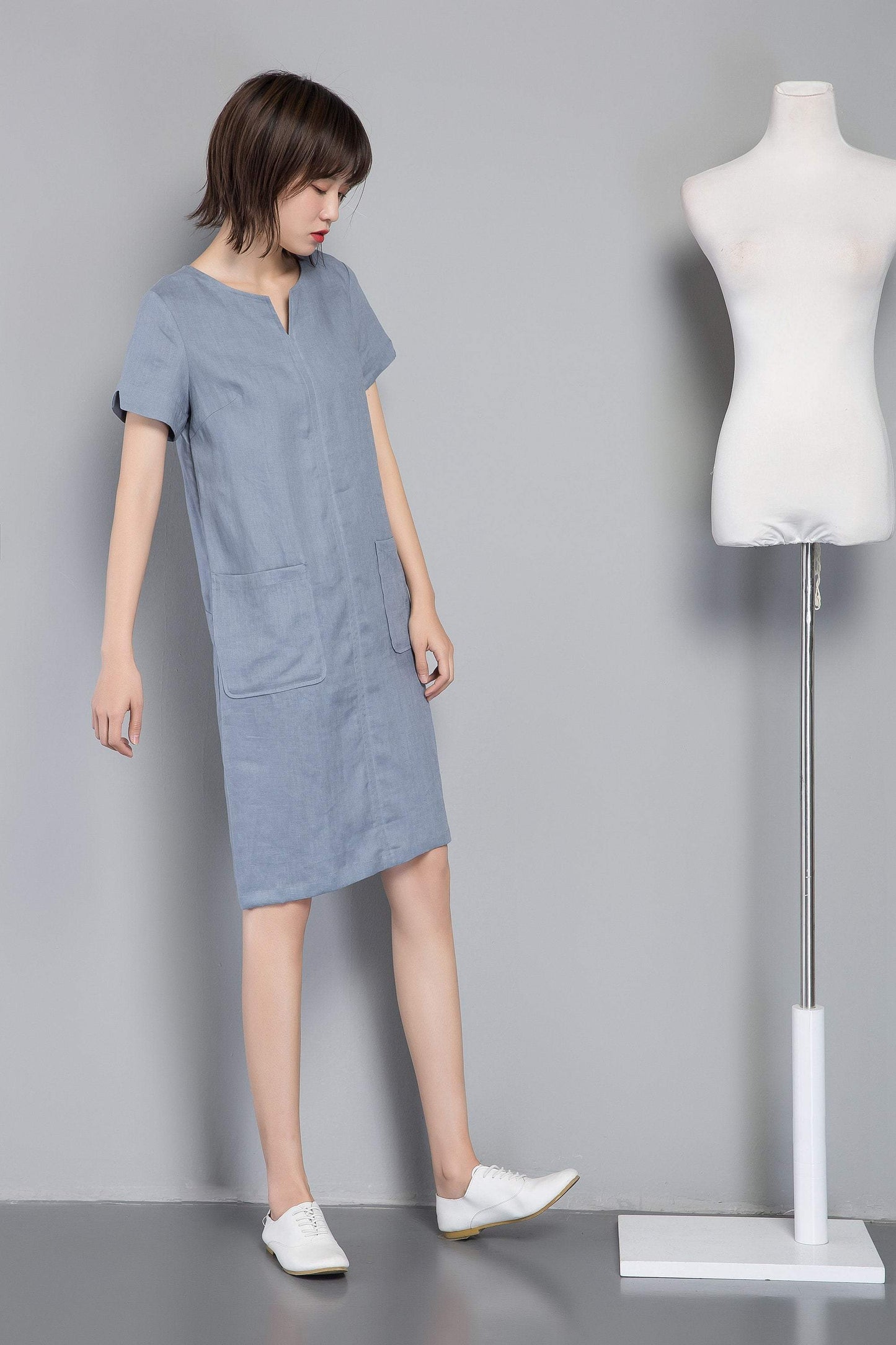 Shift dress, Linen simple dress, Basic linen dress, Loose linen dress, Washed linen dress, Linen tunic, womens dresses C1258