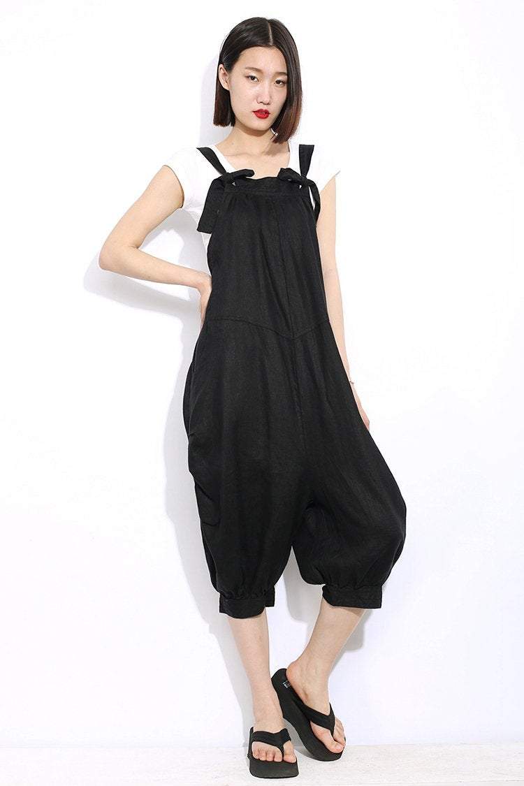 Womens Jumpsuit, linen Jumpsuit, linen pants, harem pants, boho pants, harem pants women, summer pants, black pants, womens linen pants C308