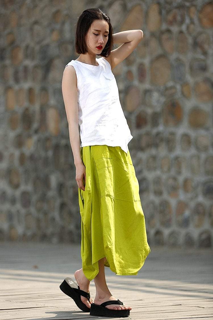 Linen blouse, white linen blouse, linen top, loose linen blouse, sleeveless linen top, summer blouse, summer linen top, women blouse CF118