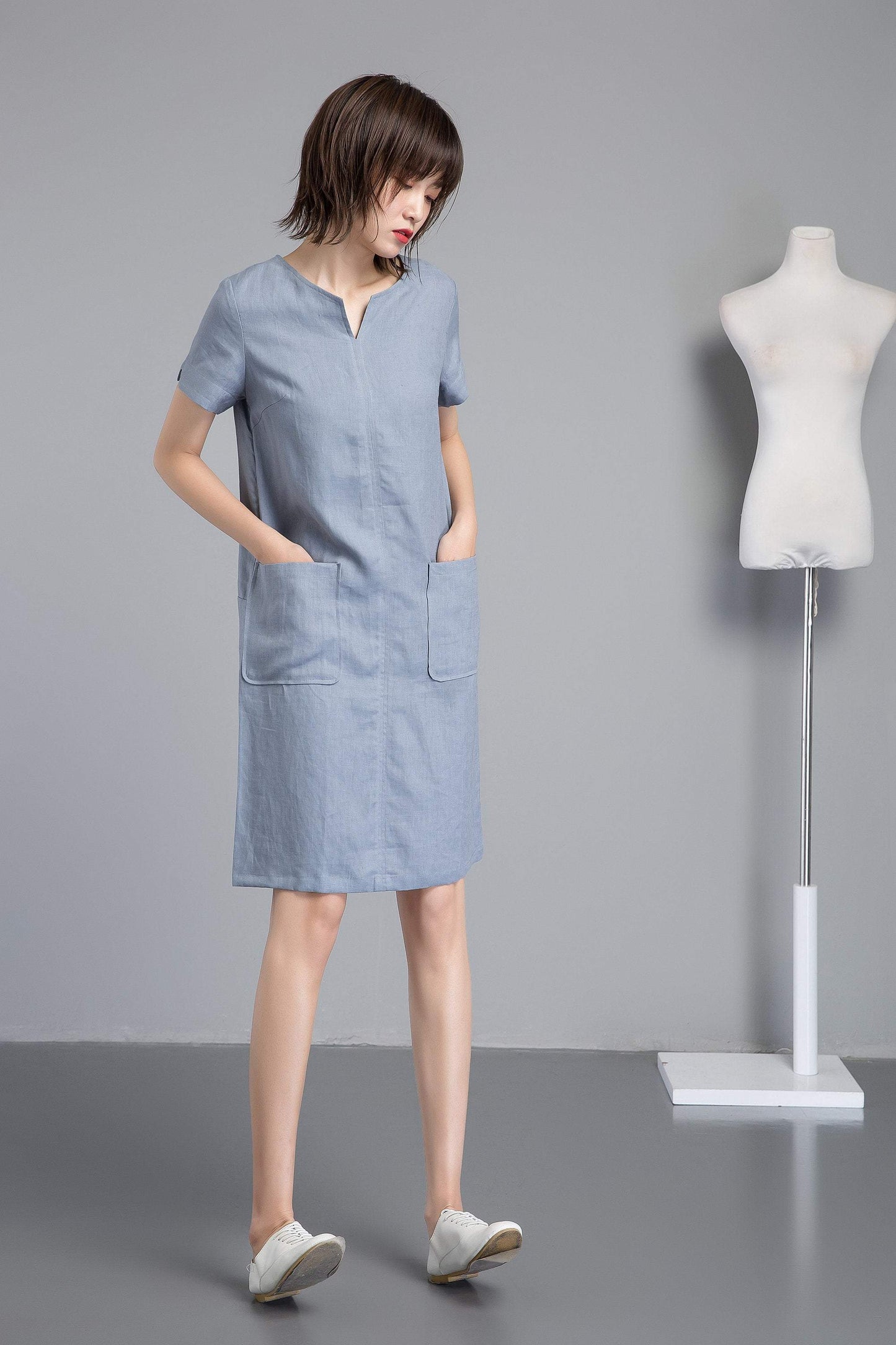 Shift dress, Linen simple dress, Basic linen dress, Loose linen dress, Washed linen dress, Linen tunic, womens dresses C1258