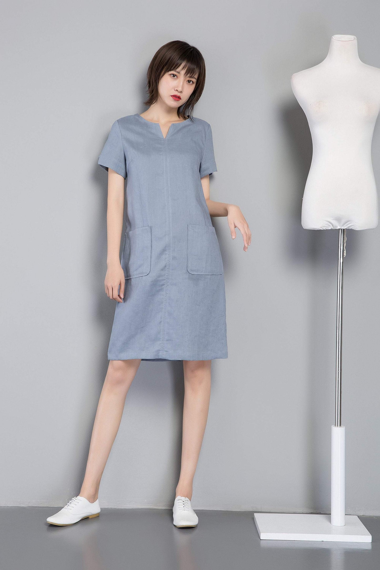 Shift dress, Linen simple dress, Basic linen dress, Loose linen dress, Washed linen dress, Linen tunic, womens dresses C1258