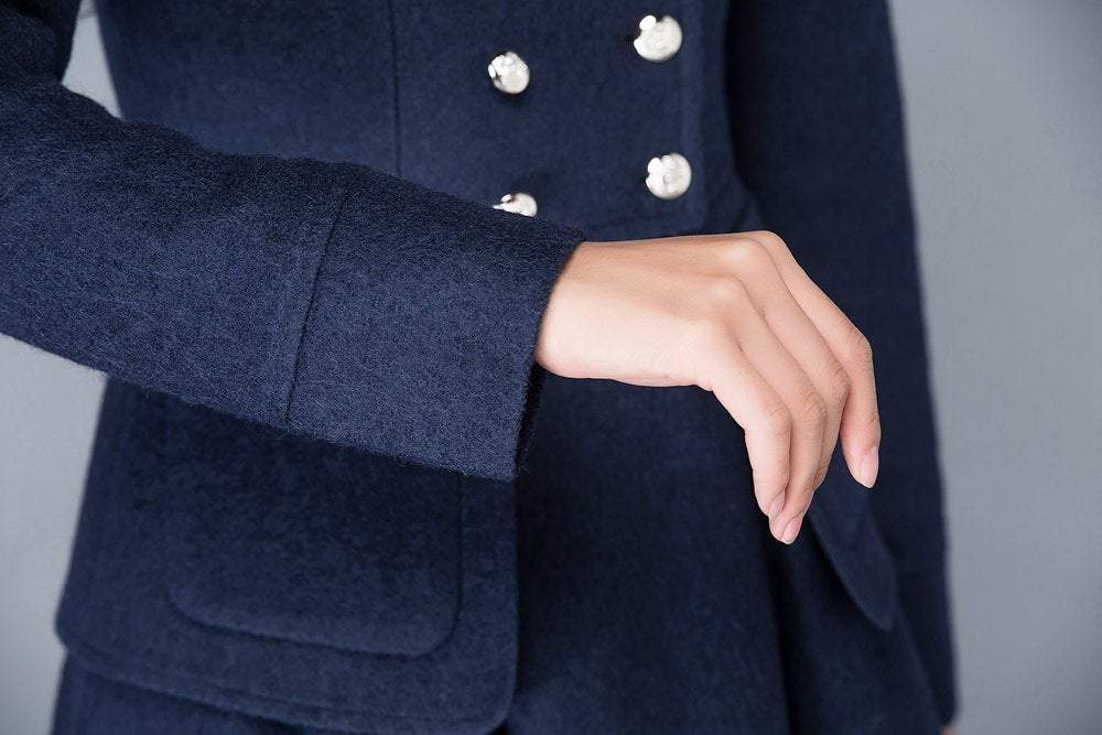 Short jacket, womens jackets, jacket, blue winter jacket, wool coat women, coat, womens short jacket, winter coat, blue coat women C1037