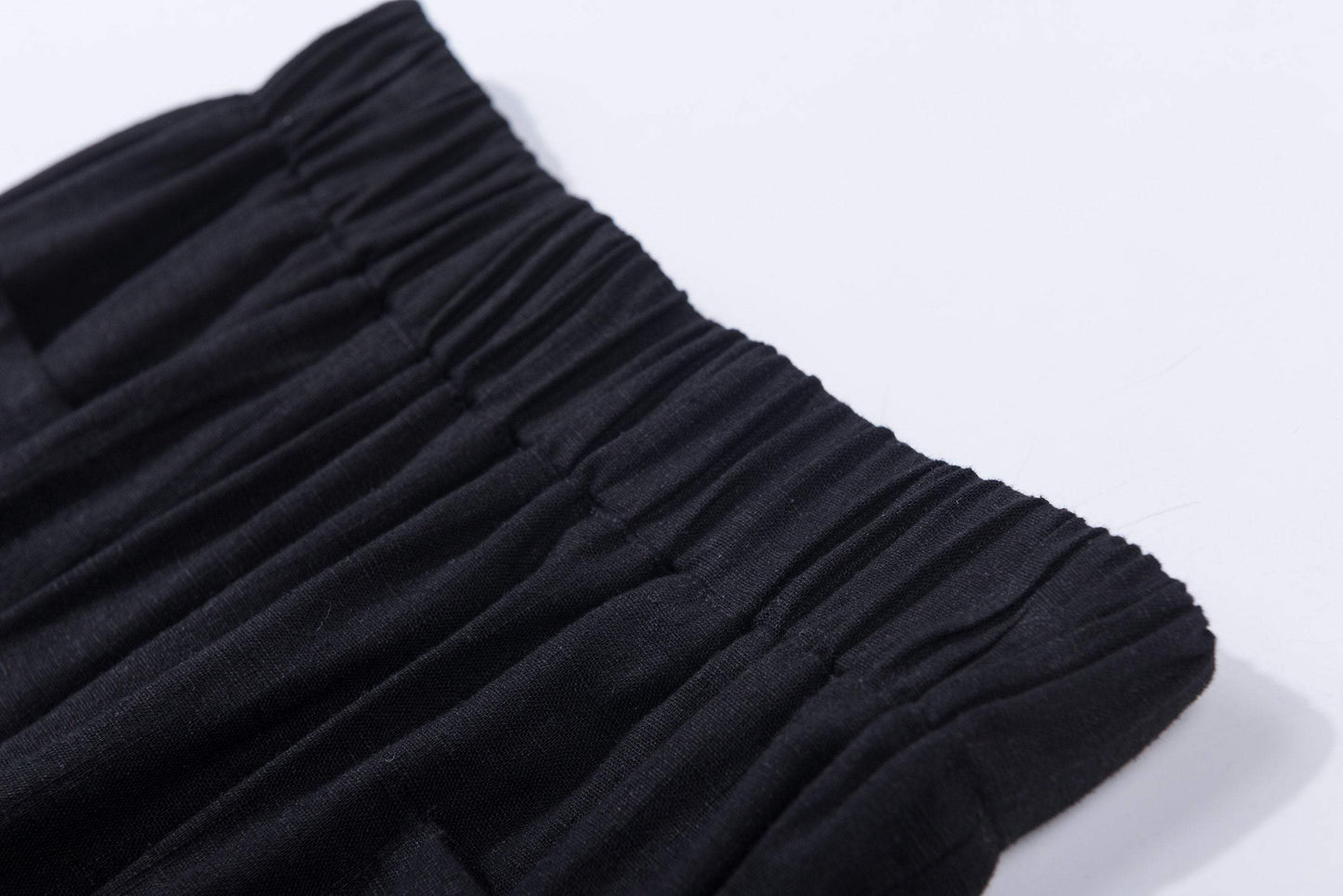 black long linen pants with pocket C1263
