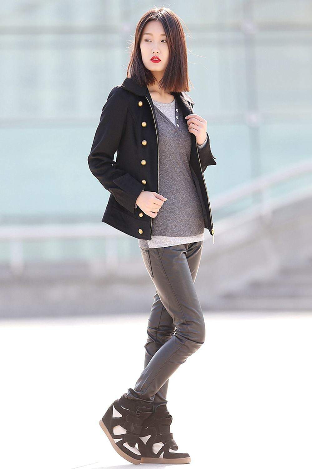 Military jacket womens, winter coat, wool jacket, black coat, military style jacket, wool military jacket, womens coat, designer coat C169