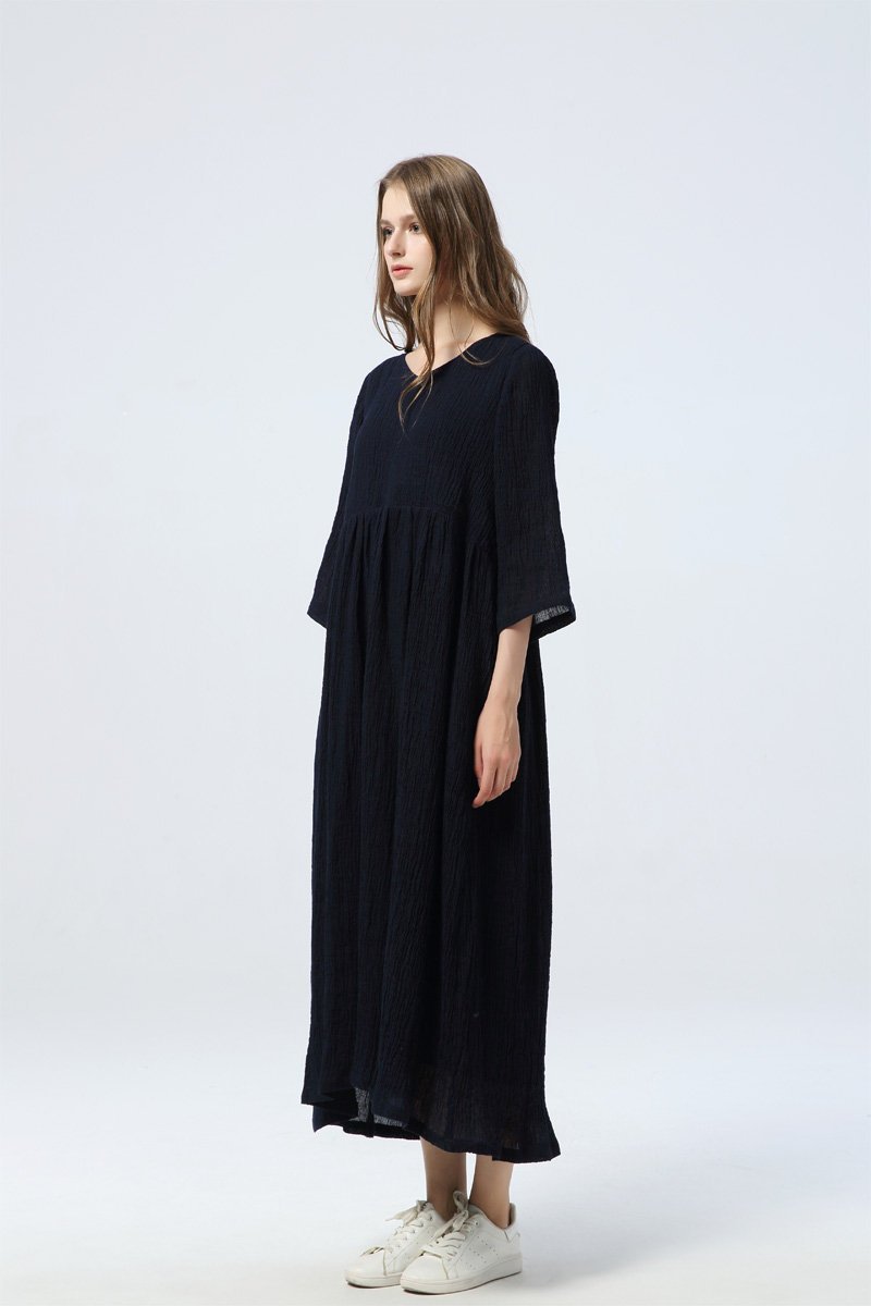 Oversized linen dress, Blue linen dress, maxi linen dress, womens dress, linen dress, linen casual dress, long linen dress C1345
