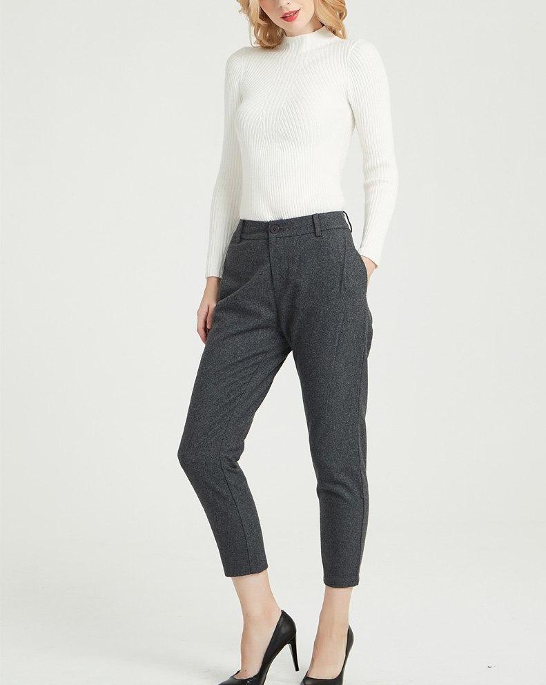 gray wool pants, gray pants, winter pants, wool pants, tapered pants, casual coat, womens pants, wool pants women, warm pants C1364