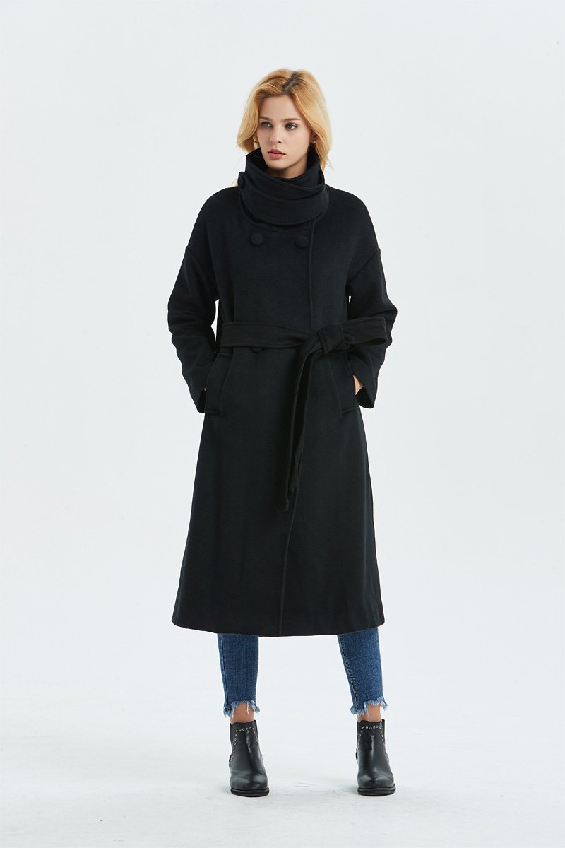 women's wool maxi coat C961