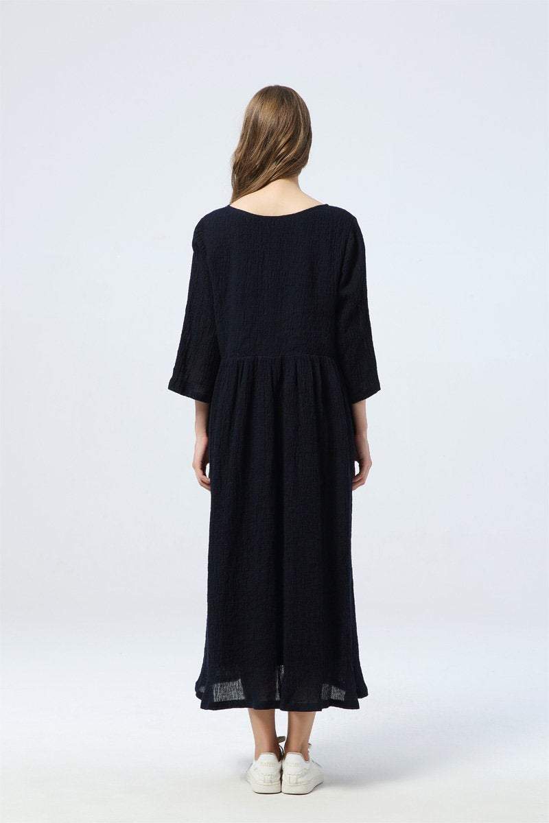 Oversized linen dress, Blue linen dress, maxi linen dress, womens dress, linen dress, linen casual dress, long linen dress C1345