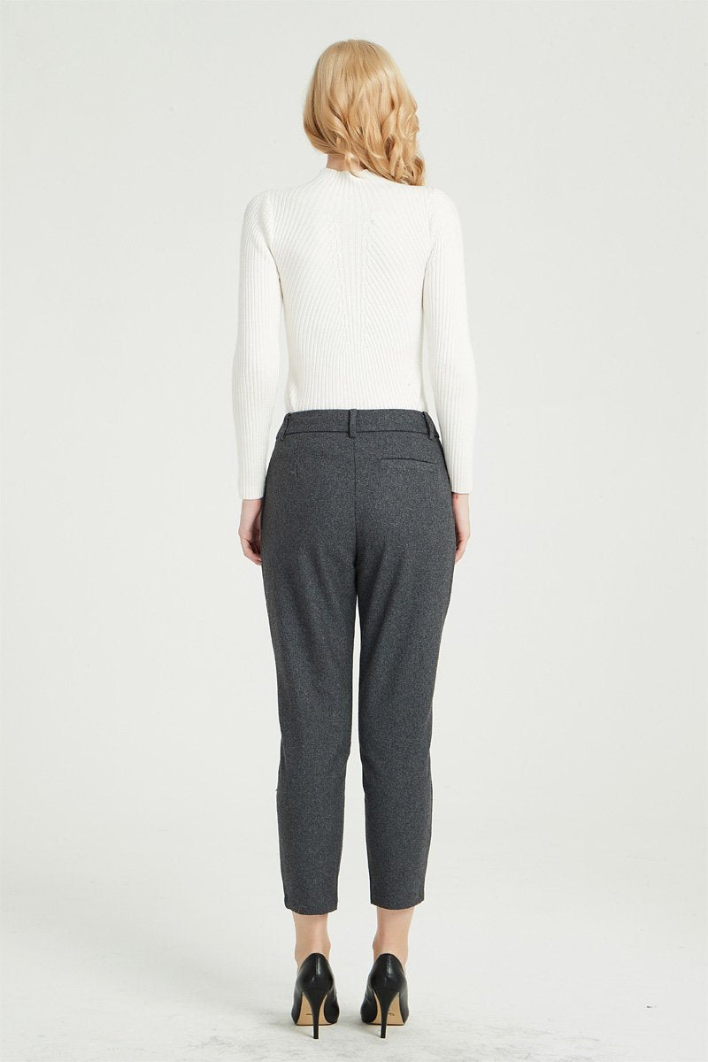 gray wool pants, gray pants, winter pants, wool pants, tapered pants, casual coat, womens pants, wool pants women, warm pants C1364