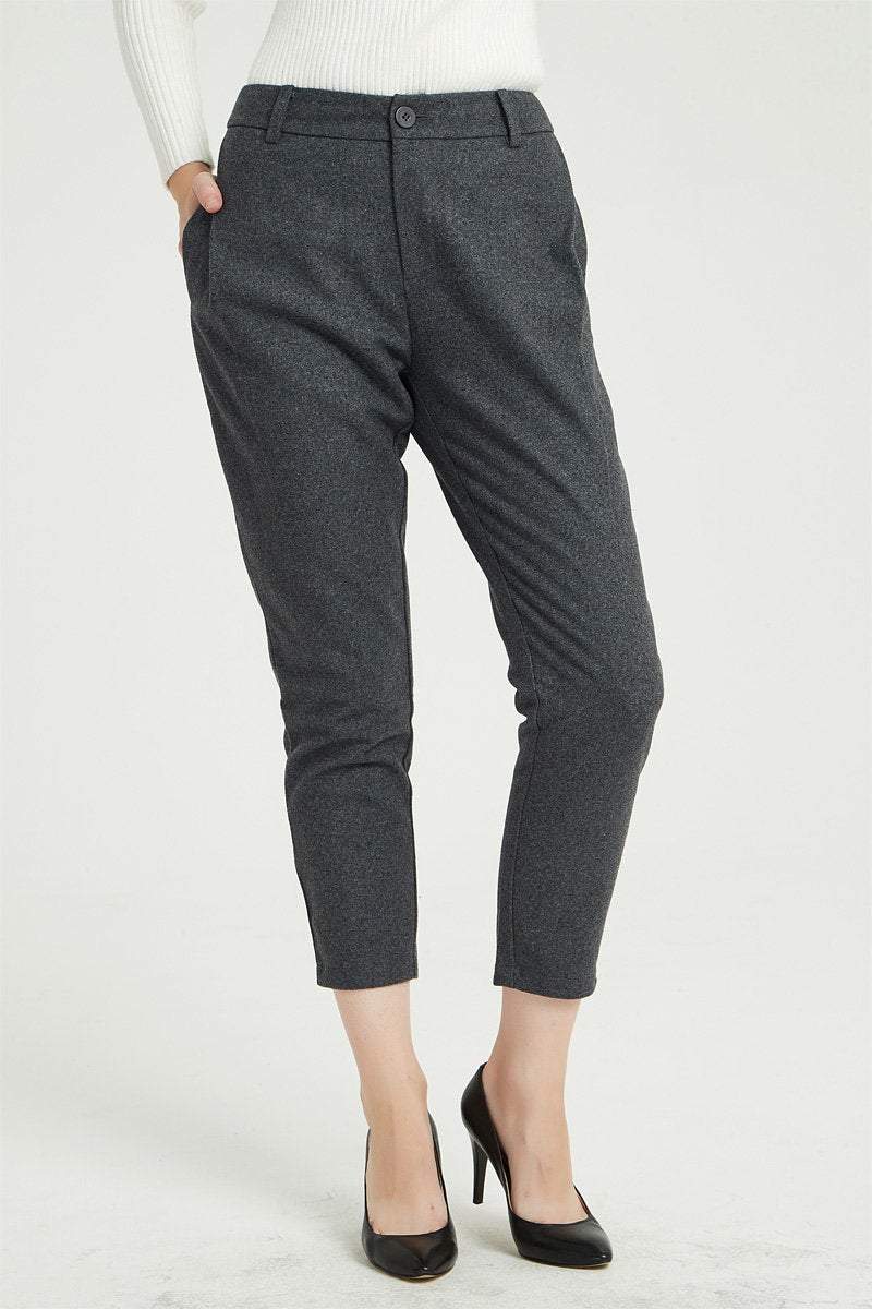 gray wool pants, gray pants, winter pants, wool pants, tapered pants, casual coat, womens pants, wool pants women, warm pants C1364