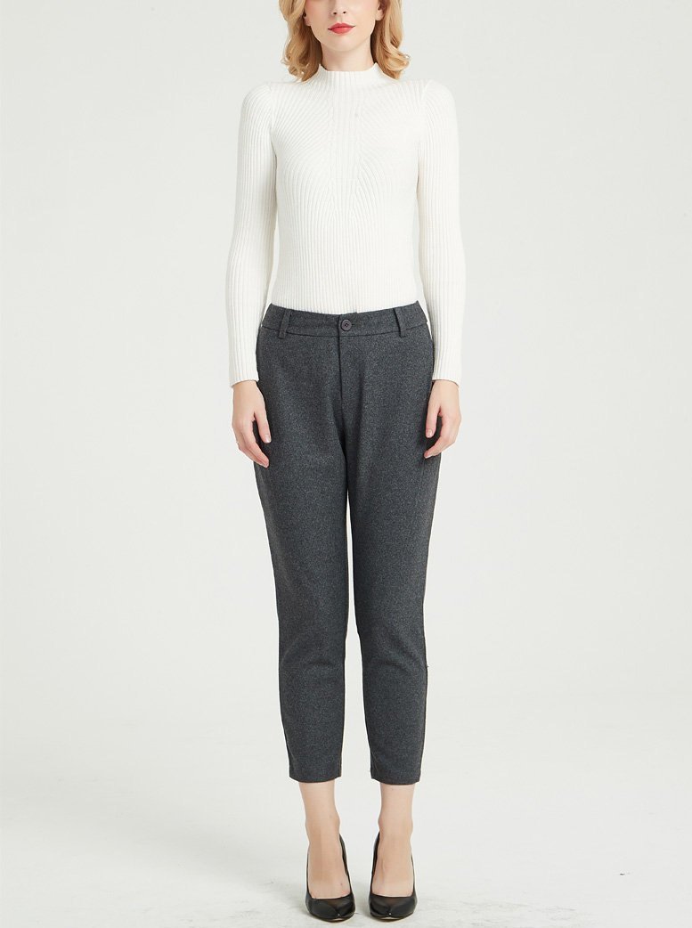 gray wool pants, gray pants, winter pants, wool pants, tapered pants, casual coat, womens pants, wool pants women, warm pants C1364