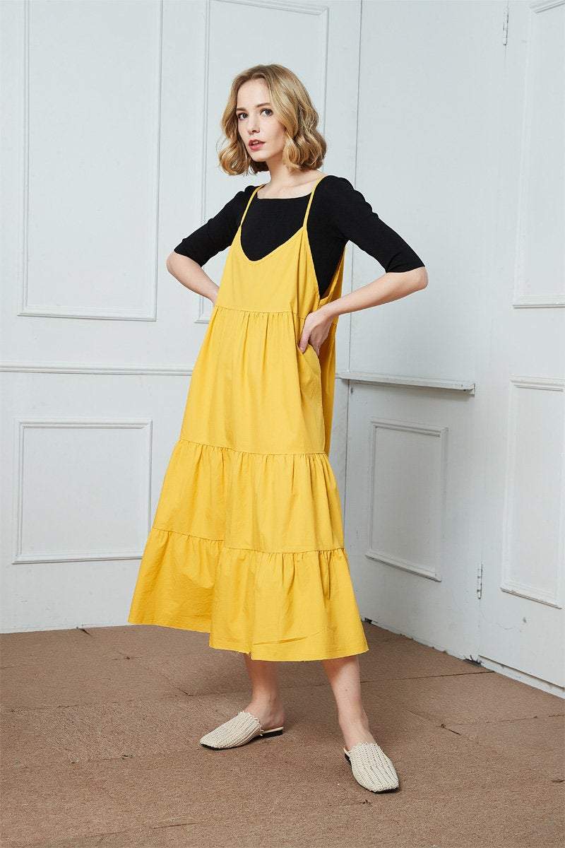 yellow linen dress