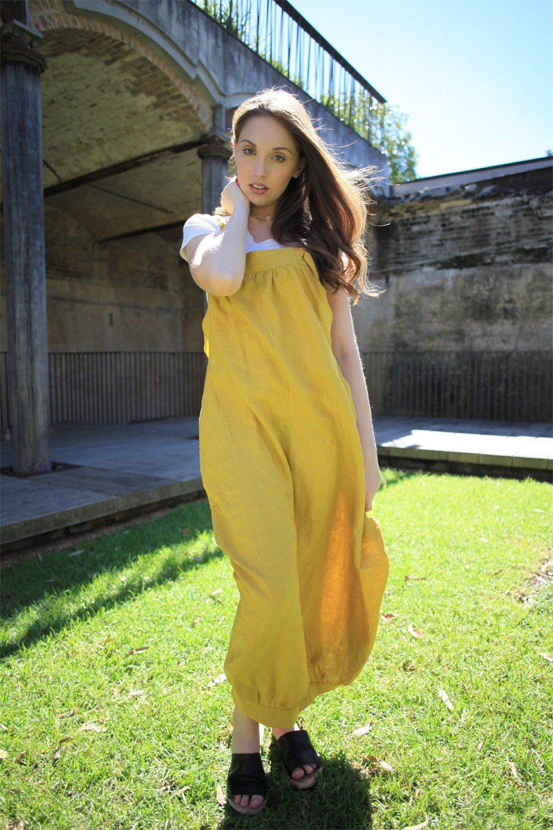 Yellow Pinafore dress, linen dress, maxi linen dress, Linen pinafore dress, overalls dress, womens overalls, summer dress