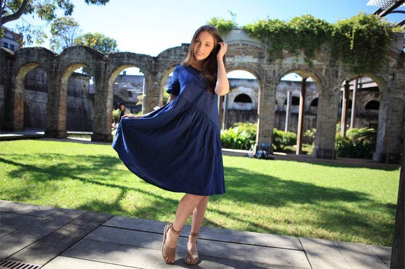 Tunic dress, mini linen dress, linen dress, oversized dress, womens dresses, simple linen dress, blue dress, summer dress C1489