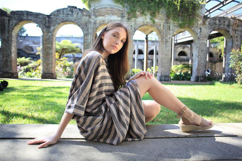 Oversized linen dress, stripe linen dress, maxi linen dress, summer linen dress, womens dresses, handmade dress C1494