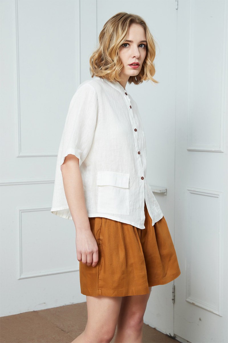Linen shirt, Washed linen shirt, white shirt, Oversized linen shirt, Linen everyday shirt, summer shirt, womens shirt C1391