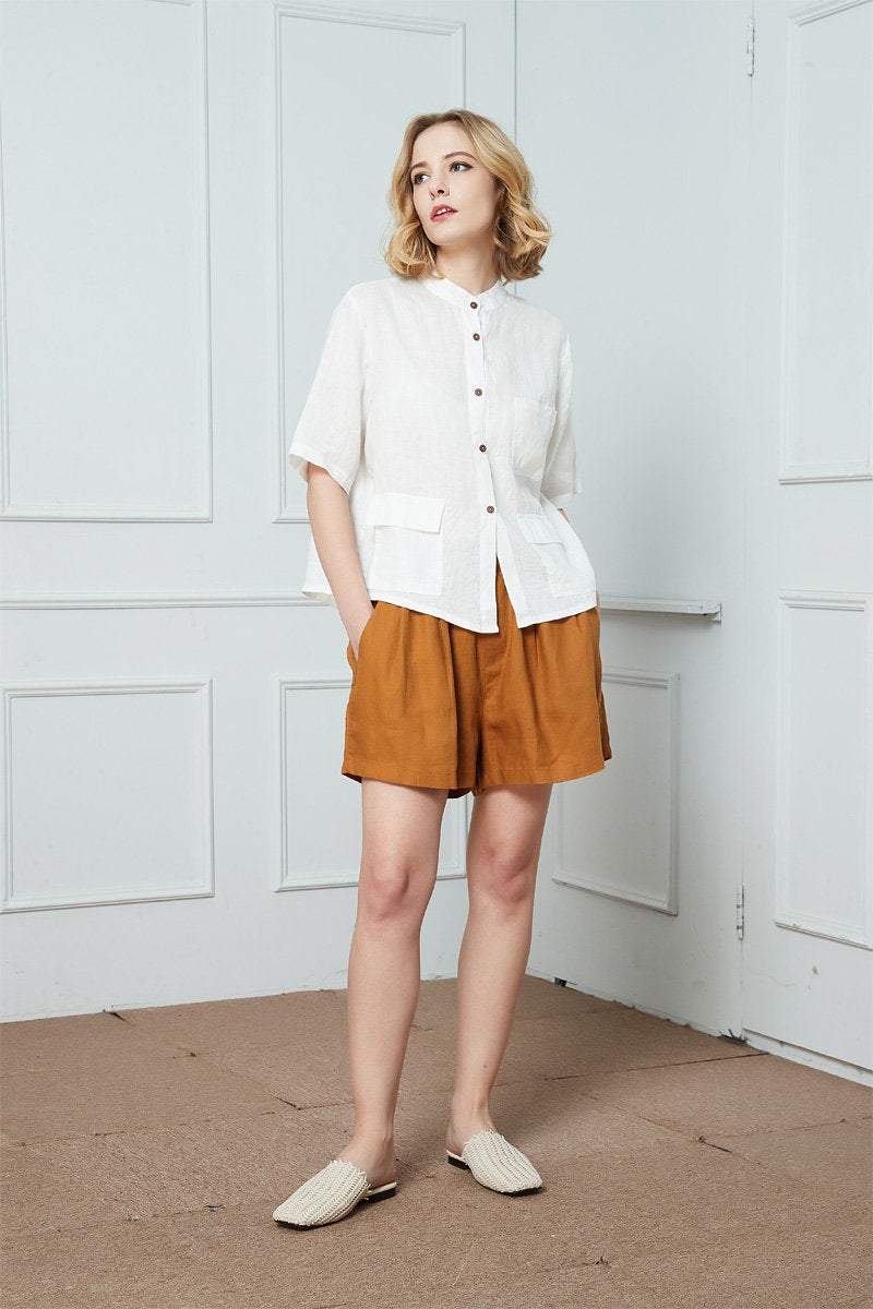 Linen shirt, Washed linen shirt, white shirt, Oversized linen shirt, Linen everyday shirt, summer shirt, womens shirt C1391