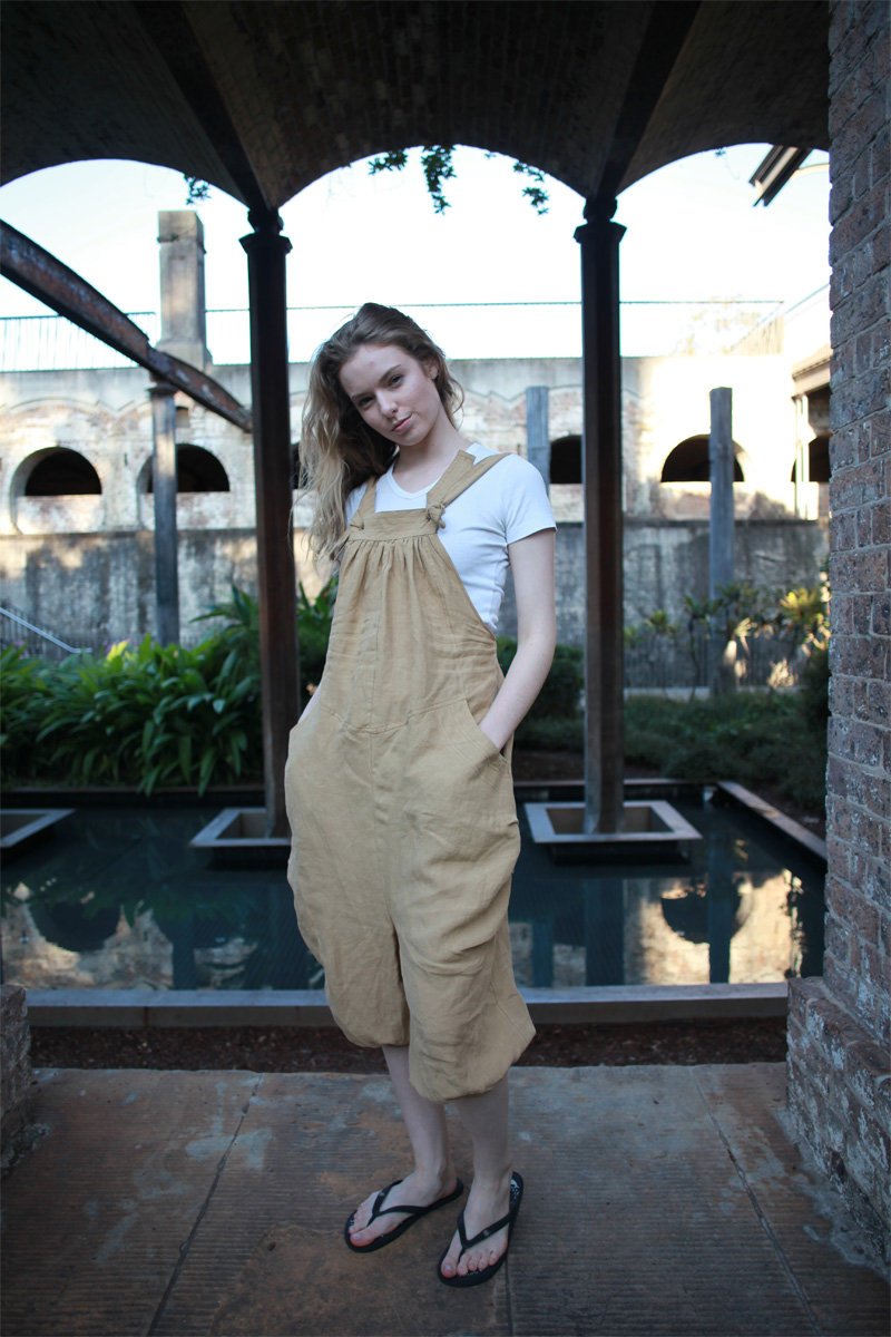 linen jumpsuit, linen jumpsuit women, Washed linen overall, Linen overall, oversized jumpsuit C1503