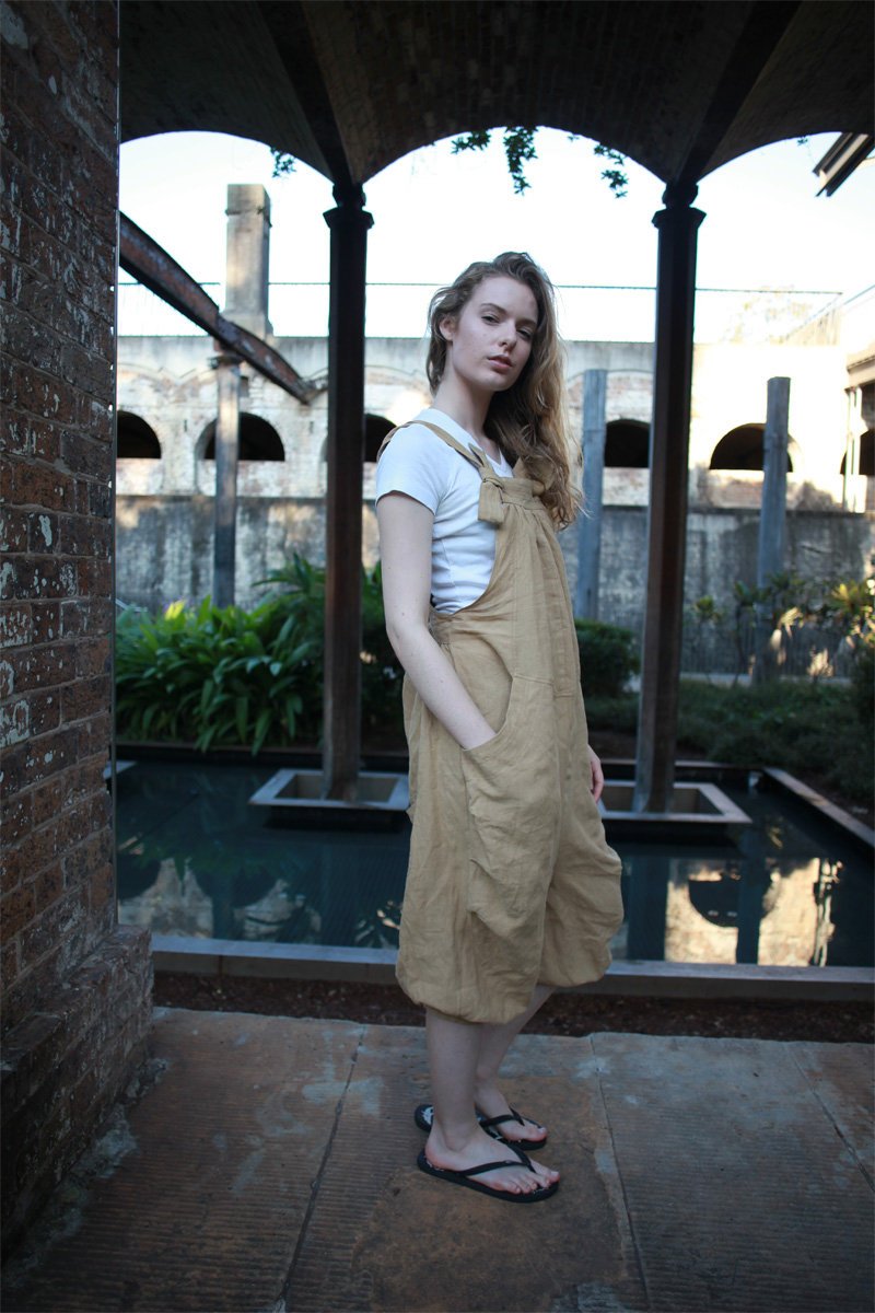 linen jumpsuit, linen jumpsuit women, Washed linen overall, Linen overall, oversized jumpsuit C1503