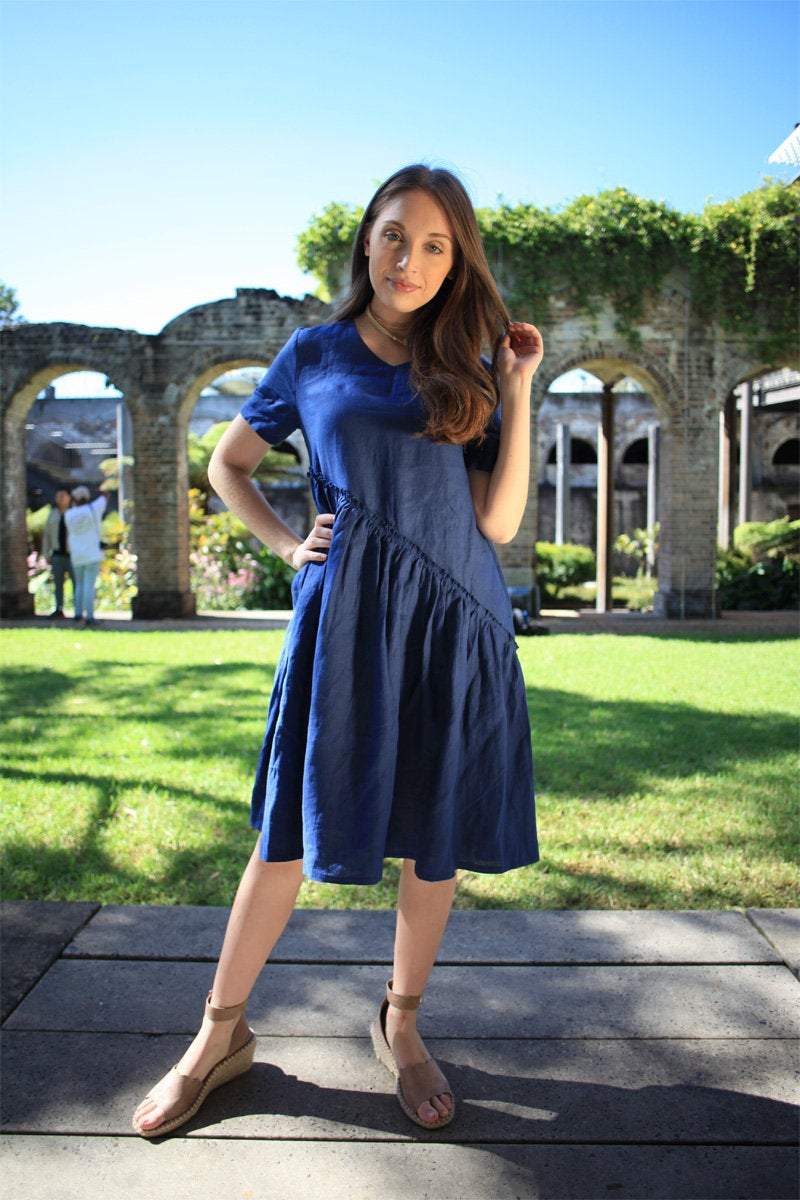 Tunic dress, mini linen dress, linen dress, oversized dress, womens dresses, simple linen dress, blue dress, summer dress C1489