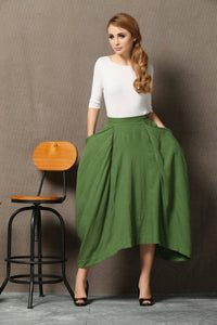 loose fitting Designer linen skirt C619