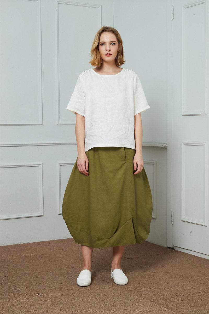 Linen Skirts for Womens, Summer Skirt, Linen Loose Skirt, midi linen Skirt, Linen Skirt, Asymmetrical Skirt C1464