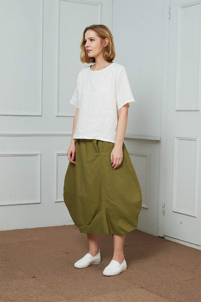 Linen Skirts for Womens, Summer Skirt, Linen Loose Skirt, midi linen Skirt, Linen Skirt, Asymmetrical Skirt C1464