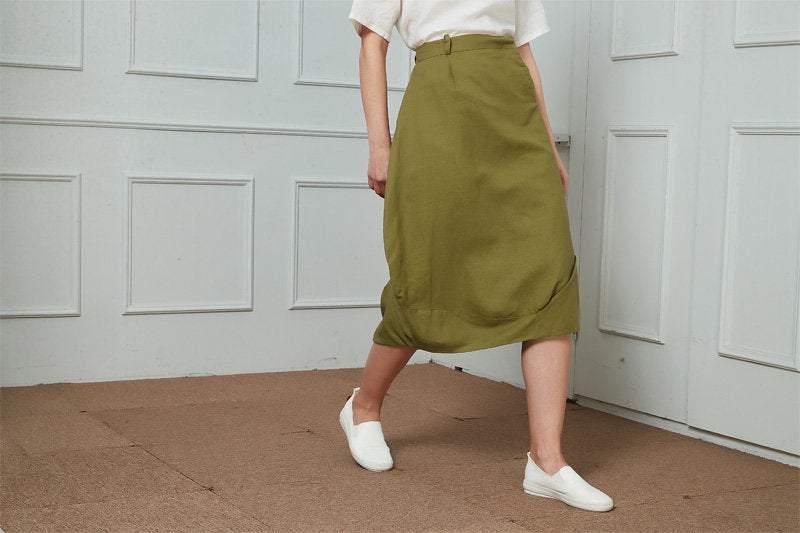 Linen Skirts for Womens, Summer Skirt, Linen Loose Skirt, midi linen Skirt, Linen Skirt, Asymmetrical Skirt C1464