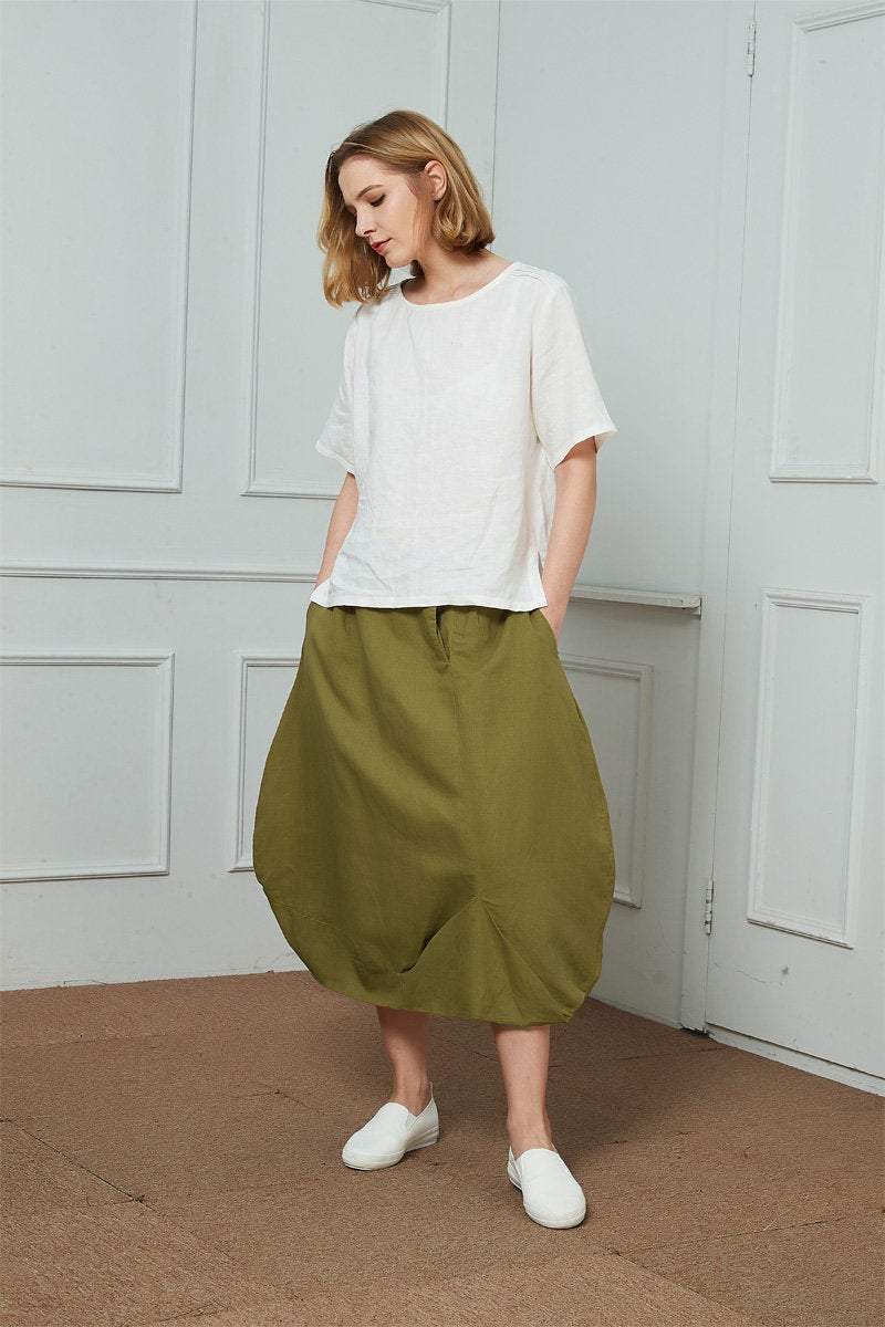 Linen Skirts for Womens, Summer Skirt, Linen Loose Skirt, midi linen Skirt, Linen Skirt, Asymmetrical Skirt C1464