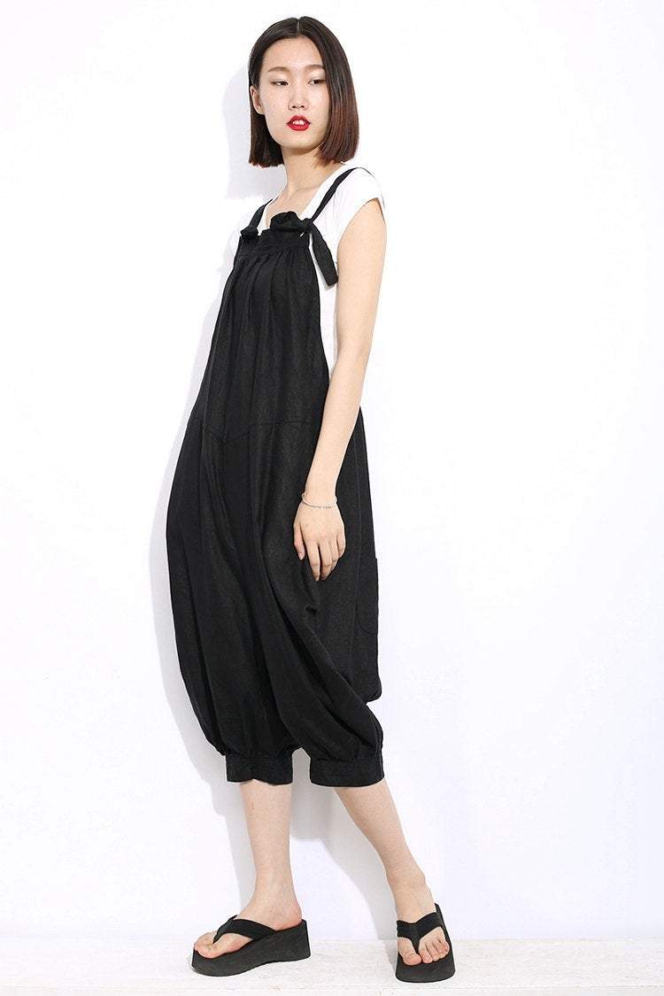 Womens Jumpsuit, linen Jumpsuit, linen pants, harem pants, boho pants, harem pants women, summer pants, black pants, womens linen pants C308