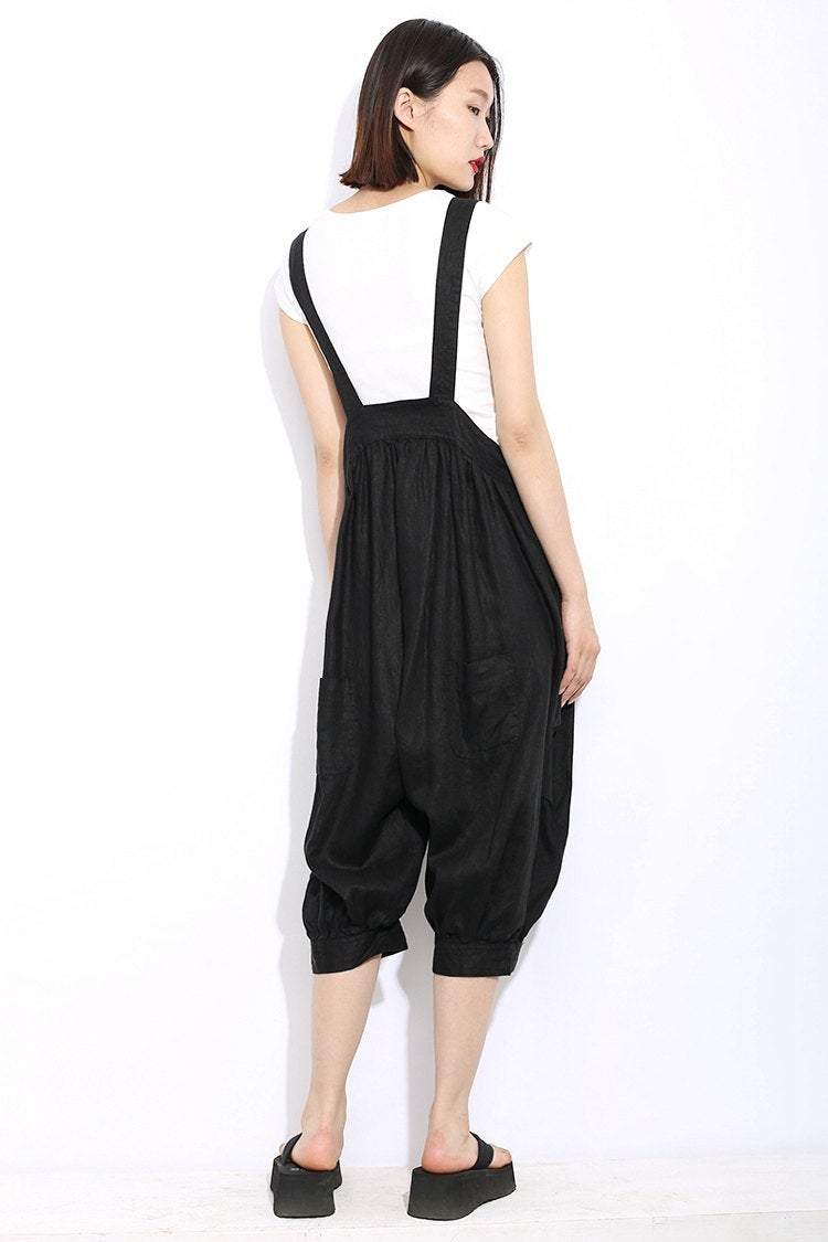 Womens Jumpsuit, linen Jumpsuit, linen pants, harem pants, boho pants, harem pants women, summer pants, black pants, womens linen pants C308