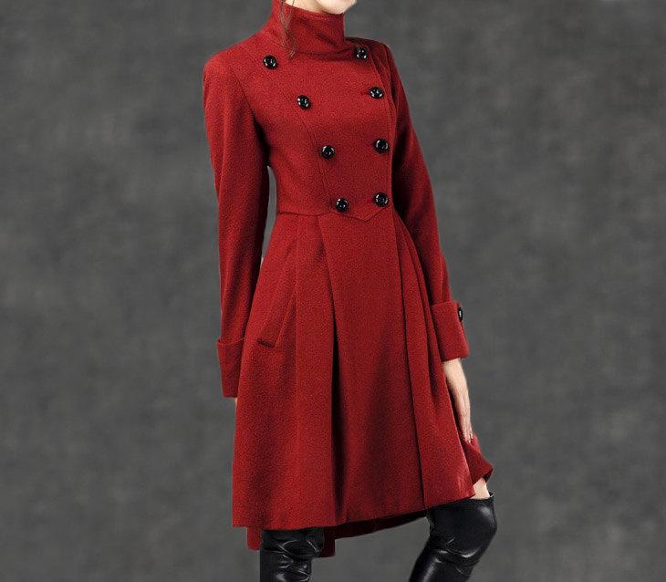 Asymmetrical Military wool Coat jacket C788