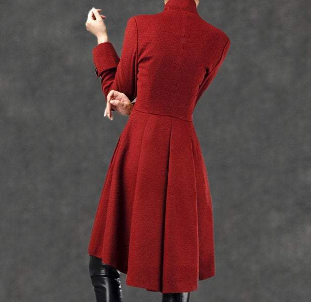 Asymmetrical Military wool Coat jacket C788