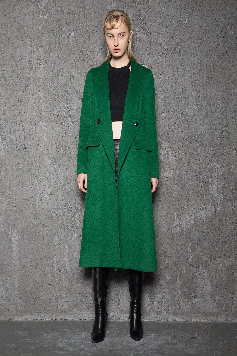 Green wool coat, Wool Coat, coat, jacket, Emerald green coat, maxi coat, Winter Coat, vintage coat, trench coat, winter coat green C715