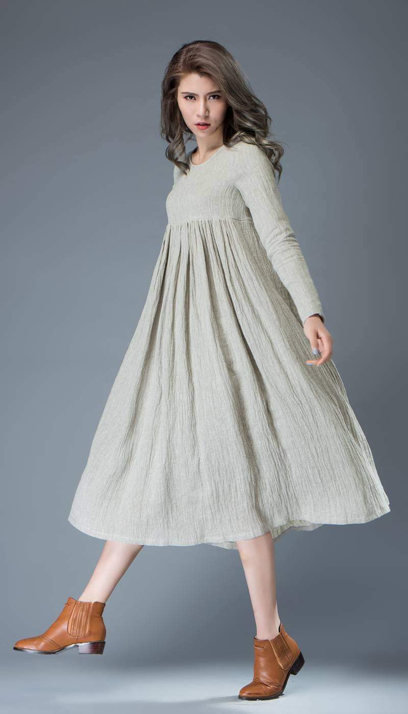 light grey pleated dress Miss Circle Women Zada Grey Pleated Breast Bubble Hem Mini Dress